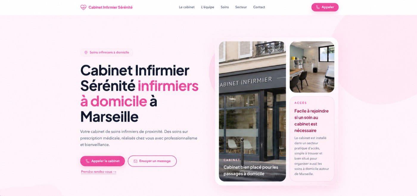 Aperçu d’un site web prêt à être publié pour votre cabinet